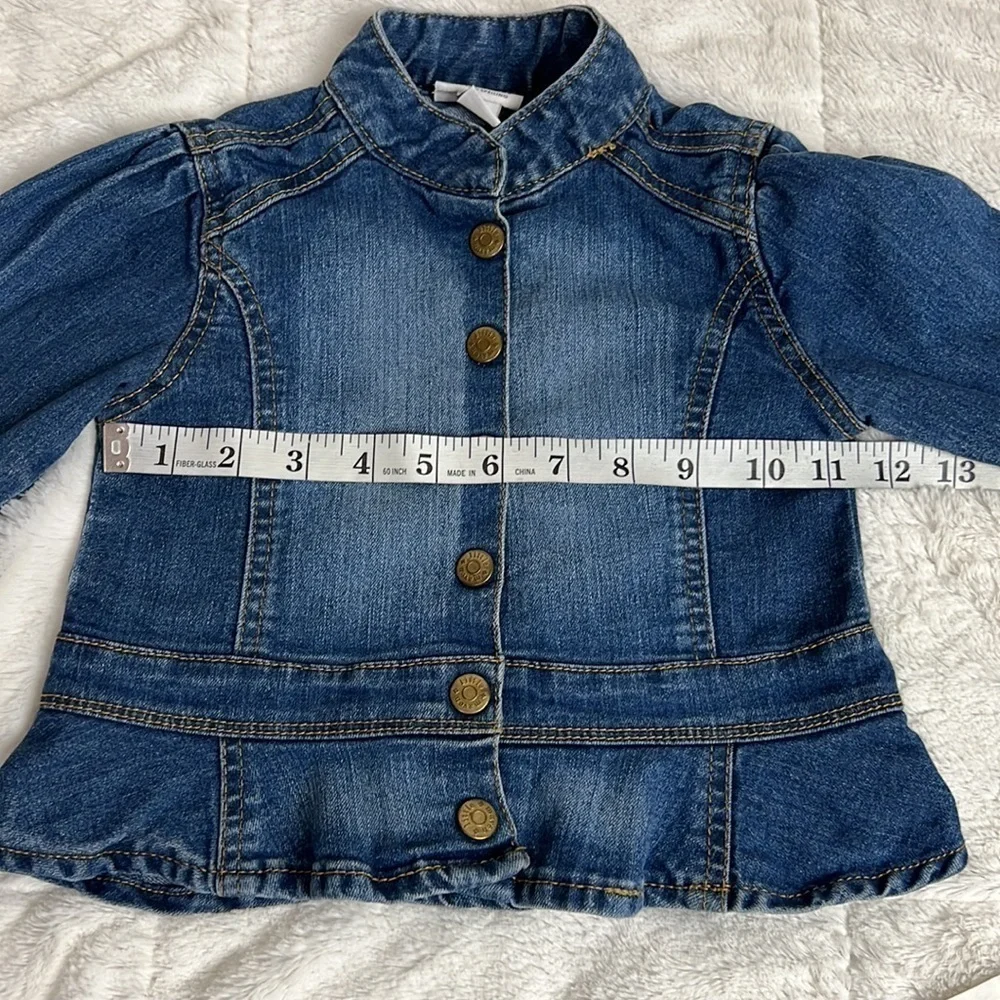 Little Maven by Tori Spelling Mandarin Collar Denim Blue Jean Jacket - Size 4Y